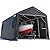 ADVANCE OUTDOOR 10X15 ft Garage Shelter Steel Metal Peak Roof Anti-Snow Portable Storage Shed Carport for Motorcycle Boat, or Garden Tools with 2 Roll up Doors & Vents, Gray