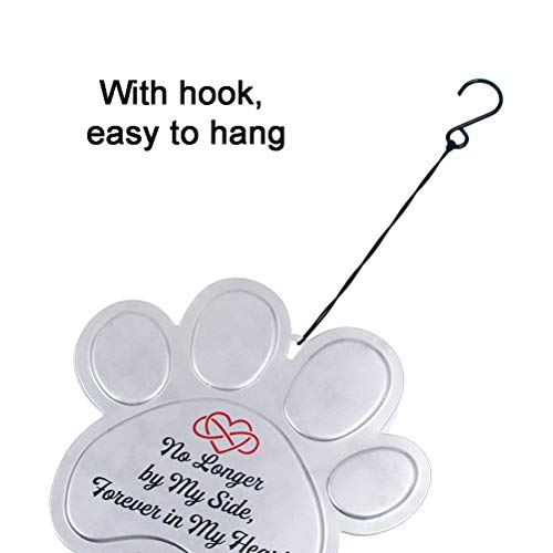 Expawlorer Pet Memorial Gifts Dog Wind Chimes - Pawprint Dog Memorial Gifts Remembrance Pet Loss Gifts Metal Cast Wind Chime With Heart-Shaped Pendant Loss Of Dog Sympathy Gift Memento For Dogs Cats #TOP3