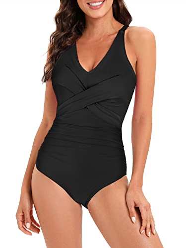 American Trends Women's One Piece Swimsuits Tummy Control V Neck