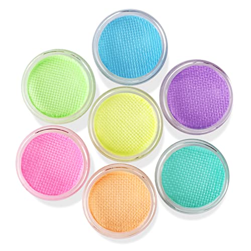 Meicoly Water Activated Eyeliner, Uv Reactive Hydra Eyeliner, 7 Cakes Graphic Eye Liner For Adult And Kids, Glow Blacklight Fluorescent Halloween Face Body Paint Blue Pink Teal Purple,Pastel Eyeliner #TOP5