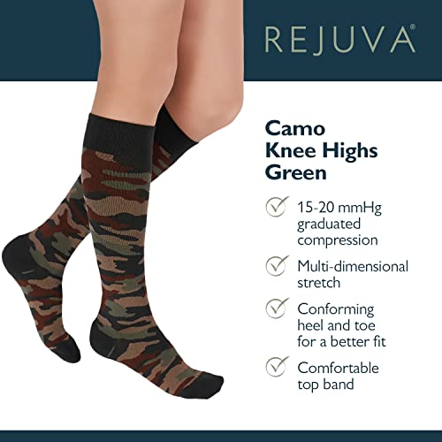 Image of Rejuva Camo 15-20 mmHg Knee High Compression Socks for Women & Men