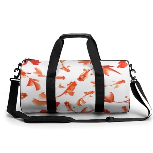 Duffel bag poisson rouge sac de sport léger format 45x23x23cm pour voyage et fitness