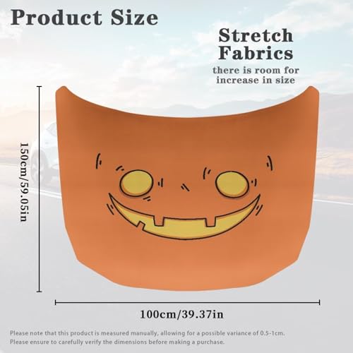 Image of Face Halloween Hood Cover for Truck Stretchable Engine Cover Can be Washed Hood Wraps Universal for Cars