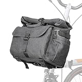 ROCKBROS 自転車フロントバッグ ハンドルバッグ 大容量 調節可能 4WAY リュック キャリーバッグ ハンドバッグ 自転車バック ブロンプトンバッグ 折りたたみ自転車 旅行 通勤（ブラック）