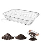 Kinesgsg Colino da Giardino, Setaccio per Terreno Acciaio Inossidabile, Colino per Compost Quadrato a Maglia Fine, Setaccio da Giardino Non Sogget, per Detriti, Pietre, Fertilizzante, Fattoria