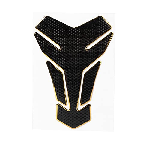 Autocollant de réservoir d'huile tout nouveau protecteur de tampon de réservoir tampon de Traction de gaz noir + or décoration de moto pour moto pour la Protection(Black gold rim),décorations
