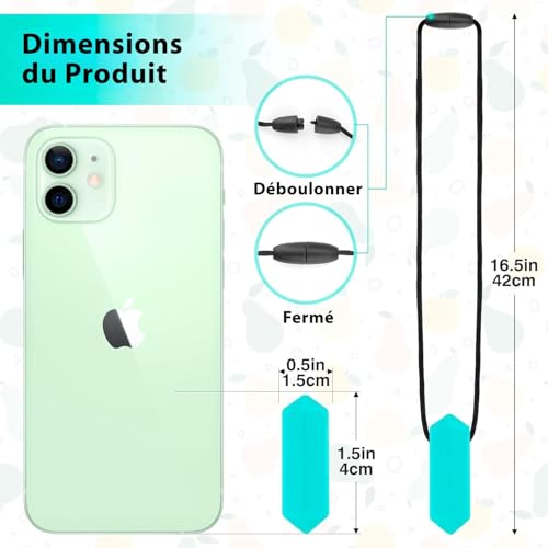 Tilcare Chew Chew Collier à Macher - Meilleurs pour les enfants autistes – en silicone durables et solides - Pendentif à mâcher pour garçons et filles – vue 2