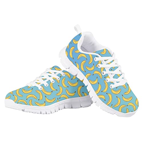Girls Boys Cute Tennis Shoes Lightweight Soft Sport Sneakers Lace Up Lemon Butterfly Print Kids Running Shoes4