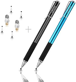 Mixoo 2-in-1 Precision Disc & Fiber Stylus with Replaceable Tips for Capacitive Touch
