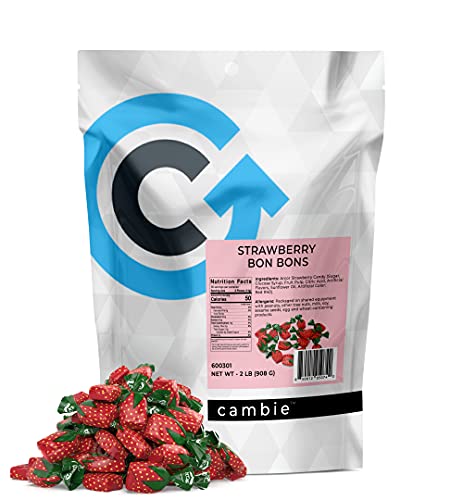 Arcor Strawberry Bon Bons By Cambie | 2 Lbs Of Strawberry Filled Hard Candy | Individually Wrapped Bon Bons | Deliciously Sweet Candy From Argentina (2 Lb) #TOP2