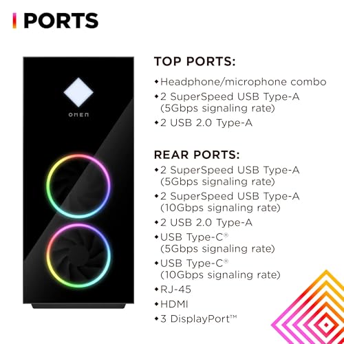 OMEN 40L GT21 Gaming Desktop Computer - AMD Ryzen 9 7900 12-Core fino a 5.40 GHz, 64GB DDR5 RAM, 512GB NVMe SSD + 14TB HDD, NVIDIA GeForce RTX 4070 12GB, tastiera e mouse, Windows 11 Home - PC Desktop - Immagine 5