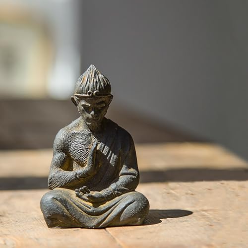 Mito Nero Wukong Goku Action Figure, Viaggio in Occidente Buddha Monk Scultura Sun Wukong Staff, Scimmia Ornamenti Scultura Ufficio Studio Camera da Letto Decorazione (Size : MA)