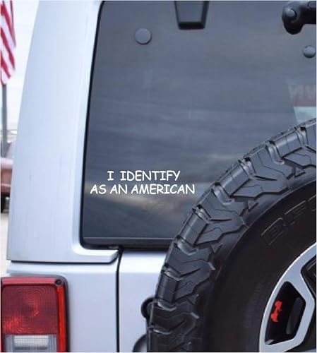 I Identify as an American Funny Car Truck Sticker Decal - Silhouette Cute Decal Sticker image 2