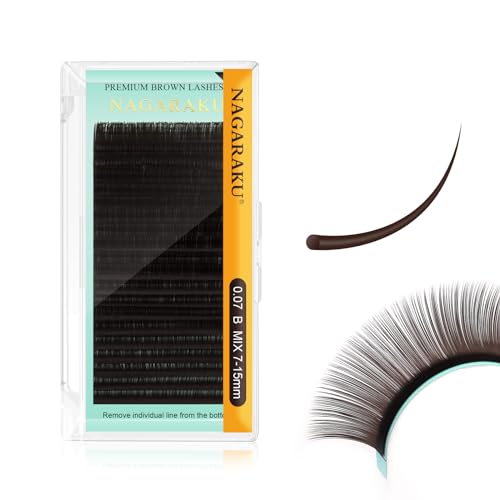 NAGARAKU Individual Lash Extensions 0.07 B 7-15mm Mix Dark Brown