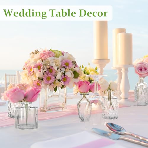 image for 22 Pack Bud Vase in Bulk - BEAHOT Clear Flower Vases for Wedding Decor