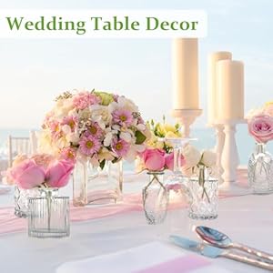 22 Pack Bud Vase in Bulk BEAHOT Clear Flower Vases for Wedding Decorations Glass Vase for Centerpiece Table Decorations Small Boho Vase for Home Decor Wedding Decor Centerpieces Party Office