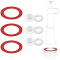 Dreyoo Flush Valve Replacement Parts, 3 Pcs Stop Cap Replacement and 3 Pcs Flush Valve Seal Replacement, Toilet Tank Parts Compatible with Mansfield 210 and 211 Flush Valves