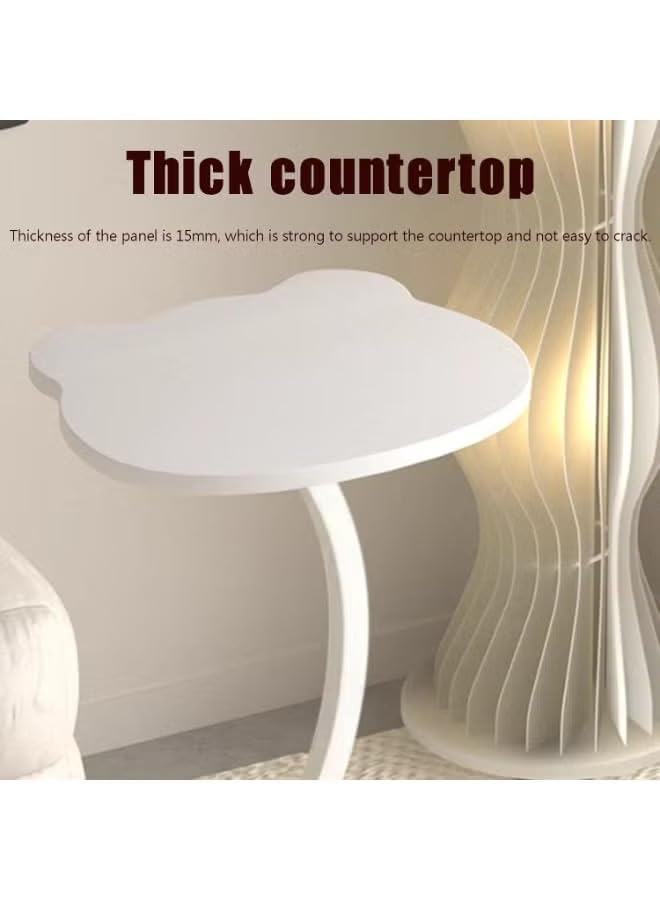 Image of Side Table Stands Couch Side, Swivel TV Tray Table, C-Shaped End Table, Small Center Table for Home Office for Bedroom, Living Room | Closet with Dustproof Door (S-Panda-YZ-12)