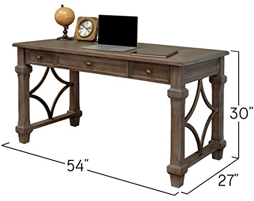 Martin Furniture Lateral File, Weathered Dove & Writing Desk, Weathered Dove #TOP6