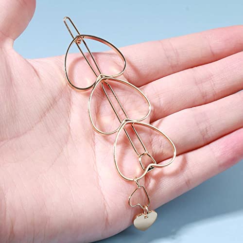 Yheakne Boho Love Heart Hair Clip Barrette Gold Hollow Hair Barrette Hairpin Metal Geometry Hair Clip Minimalist Bobby Pin Modern Hair Accessories For Women And Girls (Heart) #TOP4
