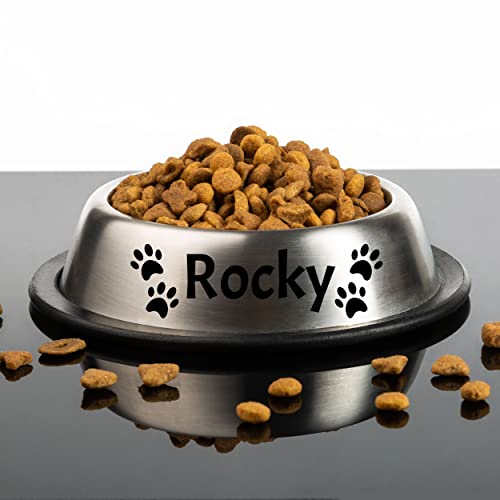 Traces Of Animal Paws On Personalized Dog Name Decal For Bowl - Add Custom Design To Your Dog Bowl Using Custom Lettering #TOP23