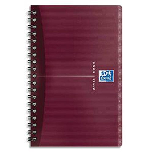 Lot de 5 Répertoires spirales, couverture souple, Format 21 x 29,7 cm (A4), 180 pages, réglure ligné 7mm, gamme OXFORD OFFICE
