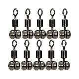 SM SunniMix 10 Kugellager Haken Schnurverbinder hochfest Heavy Duty Köder Snap Zubehör Clip zum Angeln Süßwasserschweißen, L