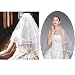 Nuluxi Velo de Ducha Nupcial Blanco Nupcial Velo de Novia con Peine...