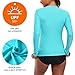SOCIALA Long Sleeve Swim Shirts Womens Rashguard Swimsuit UPF 50+ Swimming Shirt 2XL Aqua