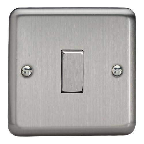 Image of Varilight Single Rocker Light Switch 2-Way - Value Matt Chrome With Brushed Steel Rocker, XS1D