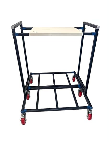 NEOSTAR Classic Double Battery Metal Inverter Trolley/Stand with 2.5 Inch Metal Wheels. (Black & White)