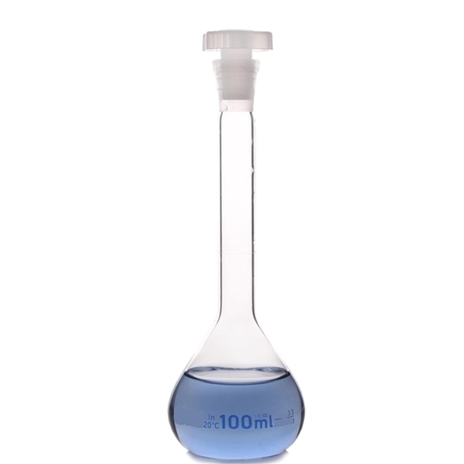 250ml Transparent Lab Borosilicate Glass Volumetric Flask with Plastic Stopper Office Lab Clear Glassware Supply