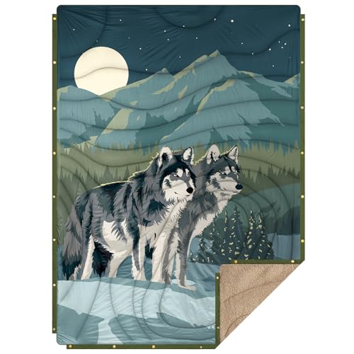 KawaGebo Kamp Sherpa Outdoor Decke Warm & Ultraleicht mit Packsack，3in1 Camping Decke wasserabweisend，Poncho & Schlafsack Campingdecke Zum Schlafen,Deinem Van,Wohnzimmer, Reisedecke 145x200cm