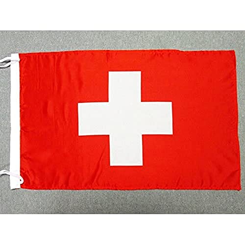 AZ FLAG - Switzerland Flag - 18'' x 12'' - Light Polyester Swiss Small Banner with Two Cords - 18x12 in - 45x30 Cm