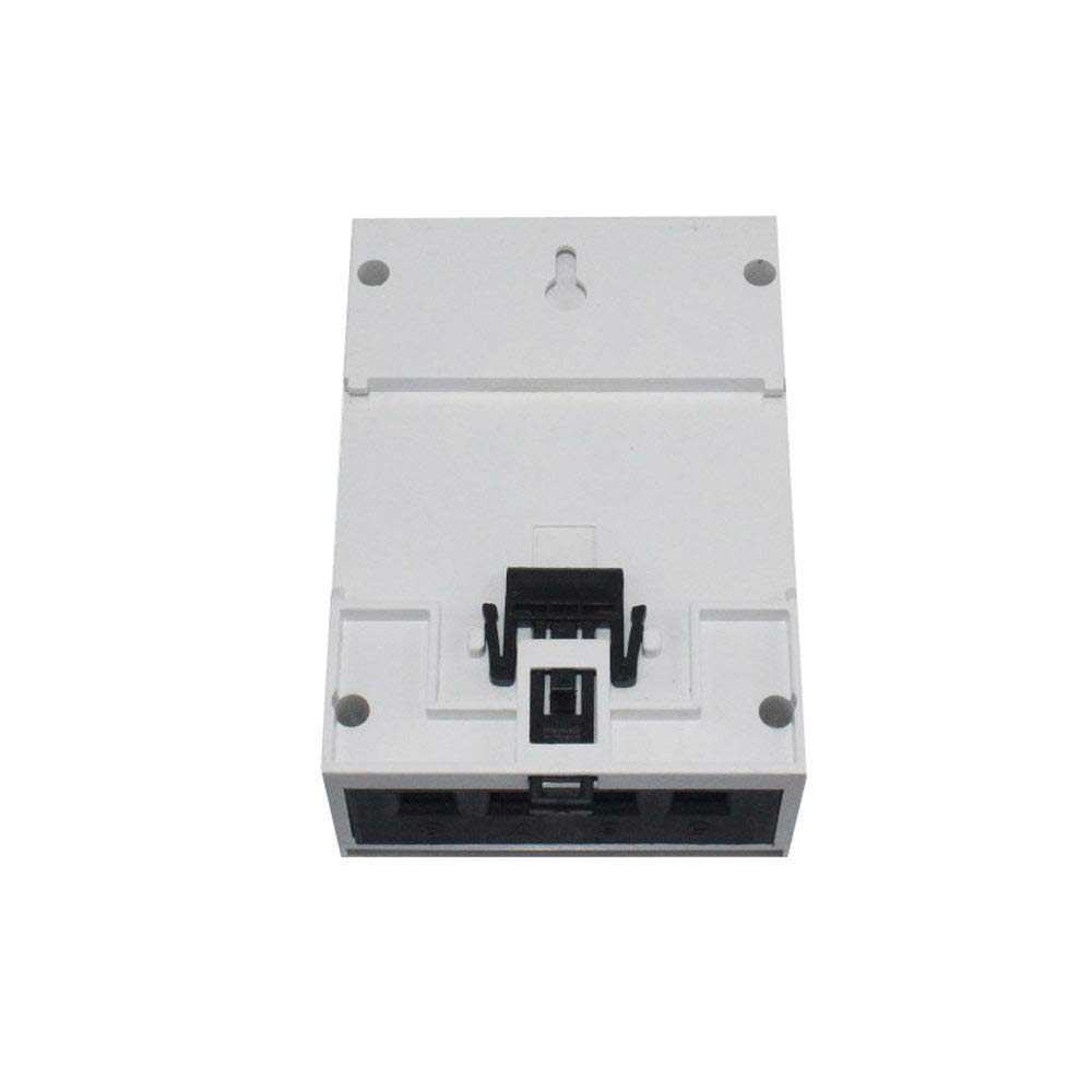 Back view of the SDM630 Modbus energy meter, showing the DIN rail clip and mounting points