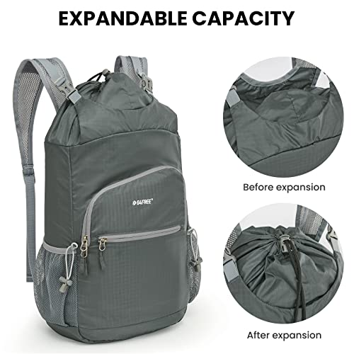 G4Free 25L Packable Hiking Backpack Lightweight Waterproof Shoulder Daypack Foldable For Outdoor Travel Camping(Gray) #TOP5