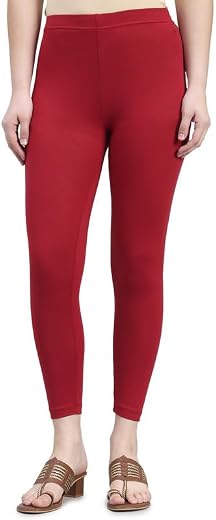 GO COLORS Women Soft Cotton Stretch Cropped Leggings