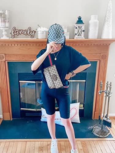 Glamaker Women 2 Piece Outfit Sets Casual Oversized T-Shirt Tops Biker Shorts Workout Sport S Tracksuit Black X-Large #TOP4