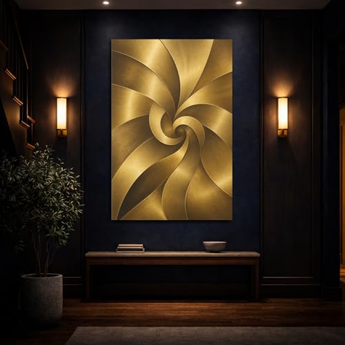 Toile abstraite dorée salon Décoration murale moderne chic 30x45