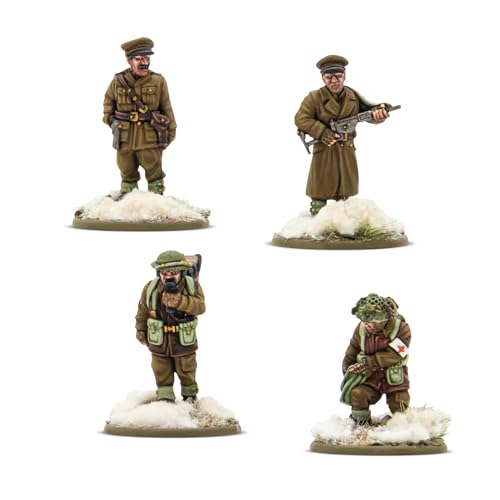 Warlord Games Fanteria Britannica E Canadese (Inverno) Hq – Miniature In Resina In Scala Da 28 Mm Per Miniature Di Bolt Action Altamente Dettagliate D