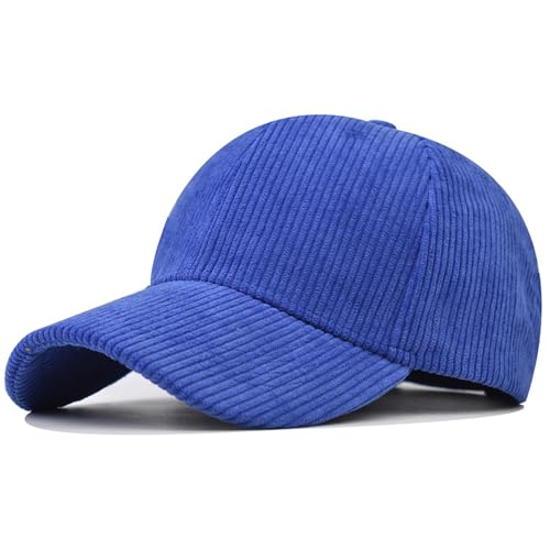 Baseball Cap for Men Women Adjustable Sports Hat Vintage Corduroy Hat Trucker Cap Blue