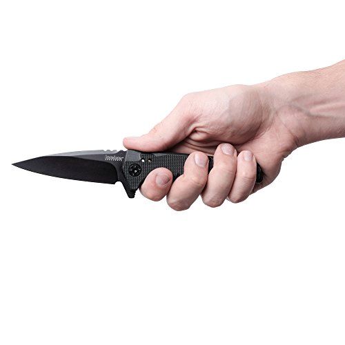 Kershaw Fatback Pocketknife, 3.5" 8Cr13Mov Steel Drop Point Plain Edge Blade, Tactical Edc, One-Handed Assisted Flipper Opening #TOP7