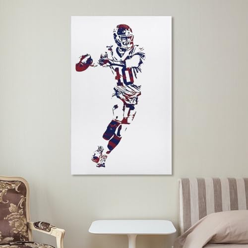 Poster Eli Manning tableau toile premium football américain SECOLI 50x75