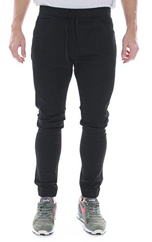 Cheap Monday Dropped Elastic Vaqueros, Negro (Black), S para Hombre