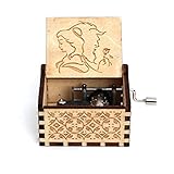 Estilo: europeo L decoration Drop Shopping Caja de música de Madera Tallada Caja Musical con manivela Caja de música temática de Potter Caja de música Regalo de cumpleaños Caja Regalo-La Bella y la Bestia