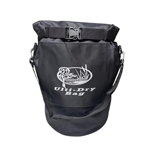 HuntEmUp Ulti-Dry Waterproof Dry Bag, 40 lbs - Large, Roll-Top and Airtight Bags for Kibble, Travel Storage for Dog Food - Shoulder Strap for Field Use, Hunting, Hiking, Camping, Boating
