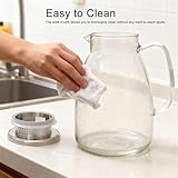 TOFOAN 2L Glass Jug with Stainless Steel Lid – Heat Resistant Borosilicate Water Pitcher, Drip-Free Spout & Filter, Dishwasher Safe, for Hot & Cold Drinks (68oz) - Image 8