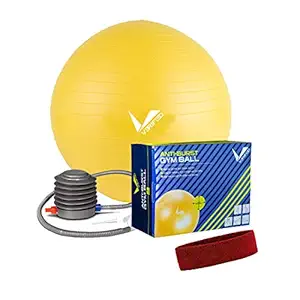 VERIFIED Gym Set with VERIFIED 65 CM Weighted Gym Ball and Charged Head Band PC RED