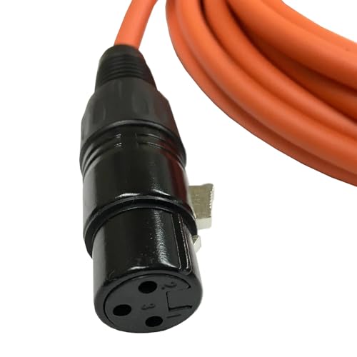 Image of hayden XLR Male to Female Microphone Cable 3 Meter for Musical Instruments, DJ & VJ Equipment, Recording, Computer, PA & Stage, Cables & Leads (ORANGE)