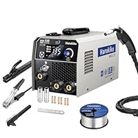 Harukiku135A Fülldraht Schweißgerät Ohne Gas,3-in-1 Elektroden Schweißgerät (Flux MIG/ARC,MMA/Lift WIG),mit Synergischem Drahtvorschub kompakter IGBT Inverter Schweissgerät, für Profis & Home DIY